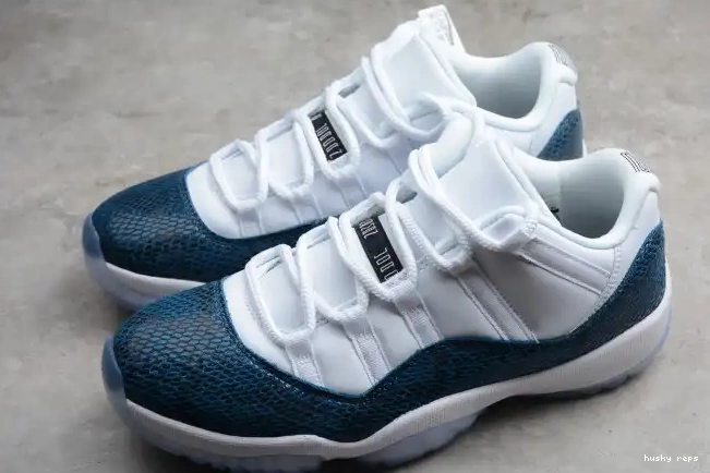 Rep Husky Jordan Navy Air 11 Low CD6846-102 Blue Snakeskin 0611
